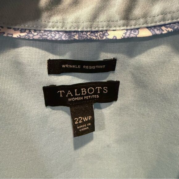 Talbots sleeveless wrinkle resistant top in baby blue size 22 - Picture 3 of 5